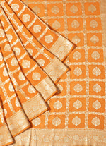 Load image into Gallery viewer, Pure Khaddi Georgette Saree in Kesar