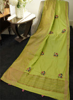 Load image into Gallery viewer, Banarasi half silk saree
