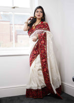 Load image into Gallery viewer, Dhakai Cotton Jamdani Saree with Katan border