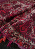 Load image into Gallery viewer, Red Floral linen Saree