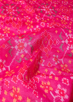 Load image into Gallery viewer, Pink Ikat silk saree with banarasi border and anchal