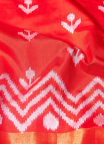 Load image into Gallery viewer, Panchompali Ikat silk saree in Black and red