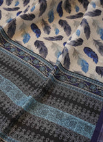 Load image into Gallery viewer, Blue And White Linen Saree