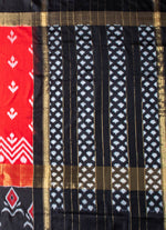 Load image into Gallery viewer, Panchompali Ikat silk saree in Black and red