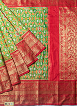 Load image into Gallery viewer, Ponchompali Ikat silk saree with kanjipuram border and anchal