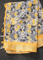 Load image into Gallery viewer, Mustard Color Linen Saree
