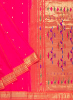 Load image into Gallery viewer, Paithani silk fuchia pink saree