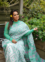 Load image into Gallery viewer, Hand woven pure cotton dhakai jamdani saree