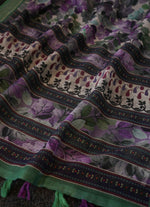Load image into Gallery viewer, Multicolor Floral Print Linen Saree