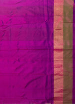 Load image into Gallery viewer, Ikat silk saree in white with multi color border.