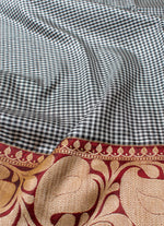 Load image into Gallery viewer, Kadwa weave Banarasi silk saree in Grey and copper gold combo