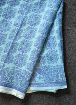 Load image into Gallery viewer, Light Blue Printed Linen Saree