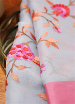 Load image into Gallery viewer, Embroidery Organza saree