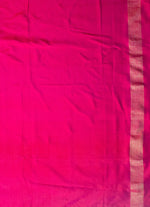 Load image into Gallery viewer, Ikat silk saree in black kesar and fusia pink