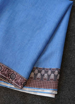 Load image into Gallery viewer, Blue Cotton Saree With Printed Border