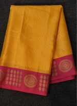Load image into Gallery viewer, Banarasi silk saree in Bashanti and fusia pink