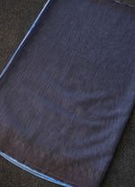 Load image into Gallery viewer, Blue Cotton Saree With Printed Border