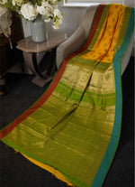 Load image into Gallery viewer, Basanti banarasi saree with Gangga jamuna border