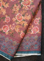 Load image into Gallery viewer, Floral Printed Linen Saree