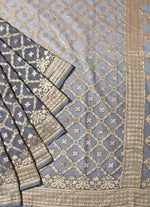 Load image into Gallery viewer, Khadi Georgette Saree in Ash