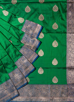 Load image into Gallery viewer, Bottle green Banarasi silk saree