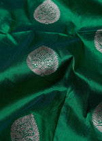 Load image into Gallery viewer, Bottle green Banarasi silk saree