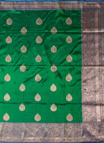 Load image into Gallery viewer, Bottle green Banarasi silk saree