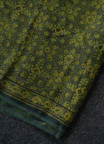 Load image into Gallery viewer, Bottle Green Linen Saree
