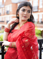 Load image into Gallery viewer, Dhakai Jamdani Saree in Red