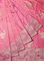 Load image into Gallery viewer, Banarasi Silk Saree in Pink for special occassions
