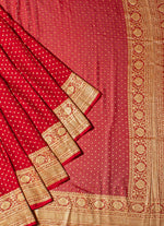 Load image into Gallery viewer, Buta Khadi Georgette Saree in Red