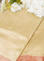Load image into Gallery viewer, Cream Raw silk saree