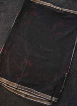 Load image into Gallery viewer, Grey Floral Printed Linen Saree