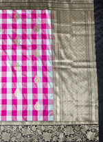 Load image into Gallery viewer, Chequered Banarasi silk saree in Kadwa Weave