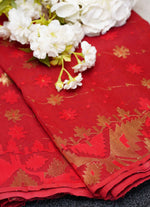 Load image into Gallery viewer, Red jamdani saree
