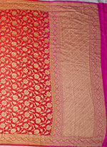 Load image into Gallery viewer, Dual Shade Khadi Georgette Saree in Orange and Pink