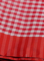 Load image into Gallery viewer, Red and white Banarasi Chequred Cotton Saree