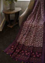 Load image into Gallery viewer, Deep Purple Printed Linen Saree