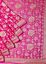 Load image into Gallery viewer, All over weave Khadi Georgette Saree in Magenta