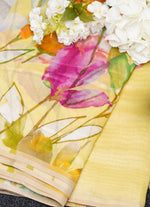Load image into Gallery viewer, Floral printed linen saree