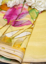 Load image into Gallery viewer, Floral printed linen saree
