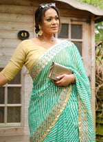 Load image into Gallery viewer, Pure chiffon saree with golden border