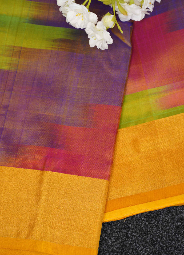 Multicolor Ikkat slik saree