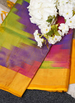 Load image into Gallery viewer, Multicolor Ikkat slik saree