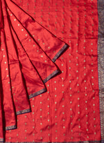 Load image into Gallery viewer, Buta Banarasi Silk saree in red and blue