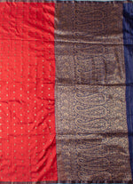 Load image into Gallery viewer, Buta Banarasi Silk saree in red and blue