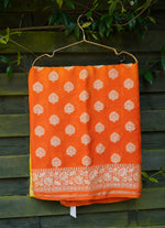 Load image into Gallery viewer, Orange and yellow shaded Chiffon Saree from Banaras