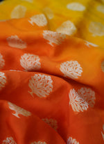 Load image into Gallery viewer, Orange and yellow shaded Chiffon Saree from Banaras
