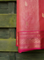 Load image into Gallery viewer, Pink and Orange Duel tone Pure Chanderi Silk Saree