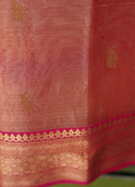 Load image into Gallery viewer, Pink and Orange Duel tone Pure Chanderi Silk Saree